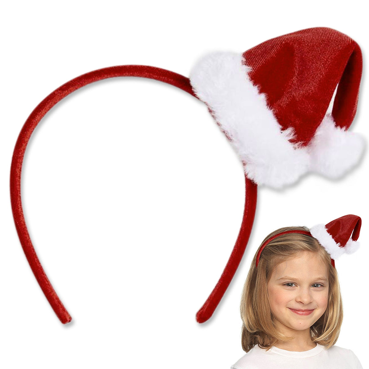 2PCS Christmas Headbands For Women and Girls Santa Xmas Hat Reindeer Hairloop For Christmas Party Decoration Headwear - ForBaysyAngel