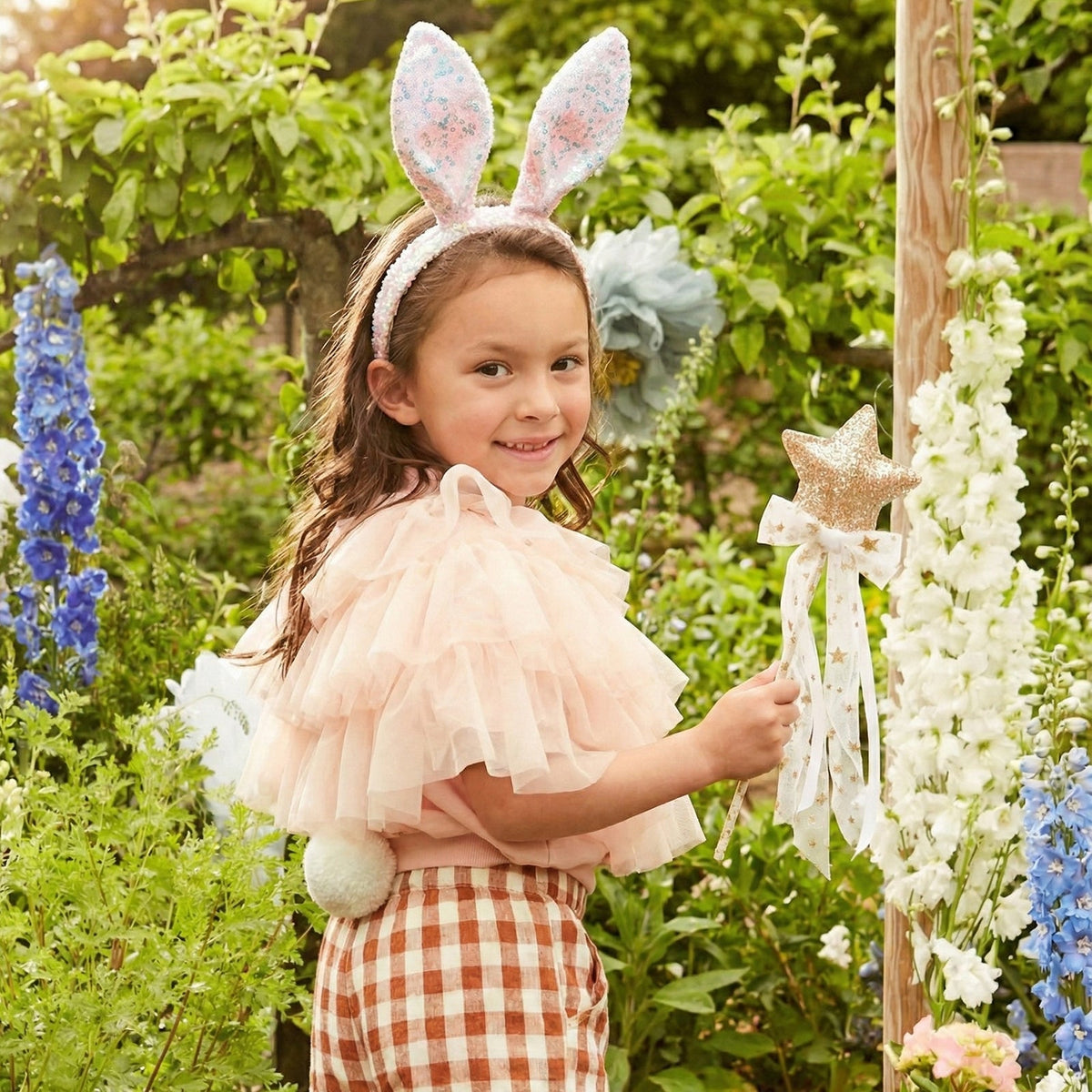 3PACK Glitter Bunny Ears Headband for Girls Dress Up & Costume Parties - ForBaysyAngel