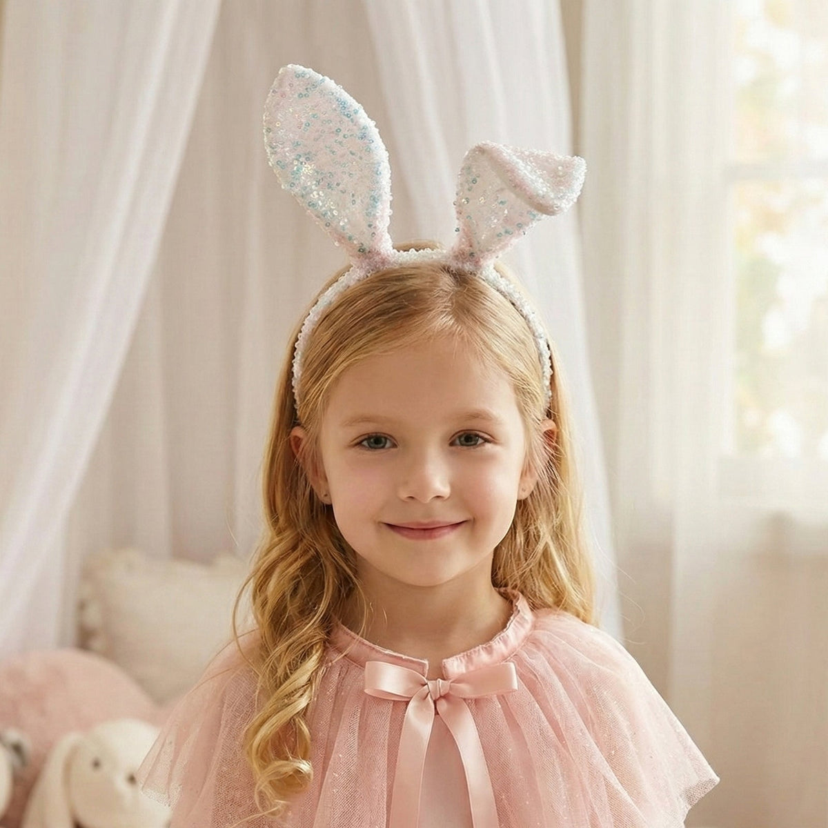 3PACK Glitter Bunny Ears Headband for Girls Dress Up & Costume Parties - ForBaysyAngel