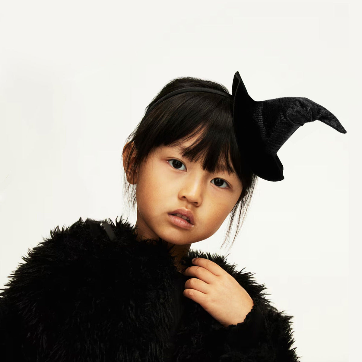 Black Velvet Mini Witch Hat Headband – Halloween Costume Accessory - ForBaysyAngel