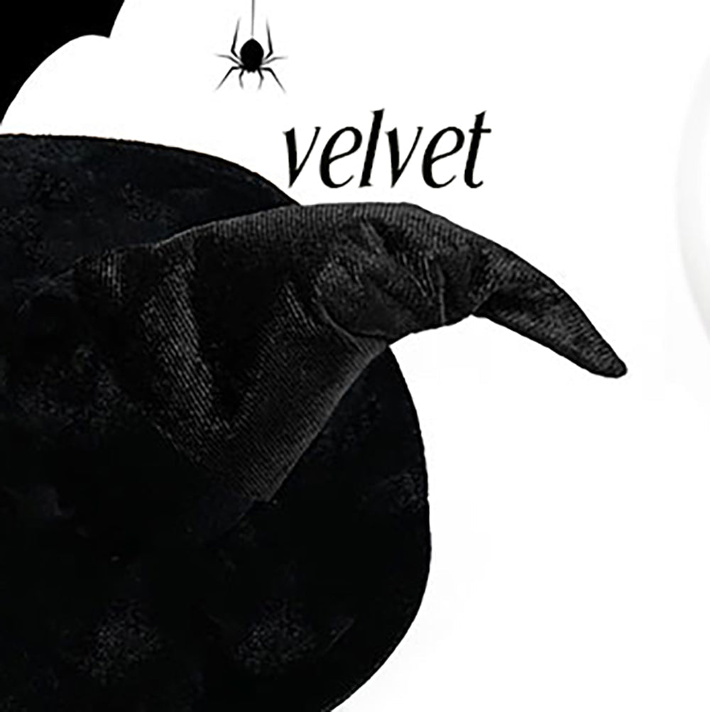 Black Velvet Mini Witch Hat Headband – Halloween Costume Accessory - ForBaysyAngel