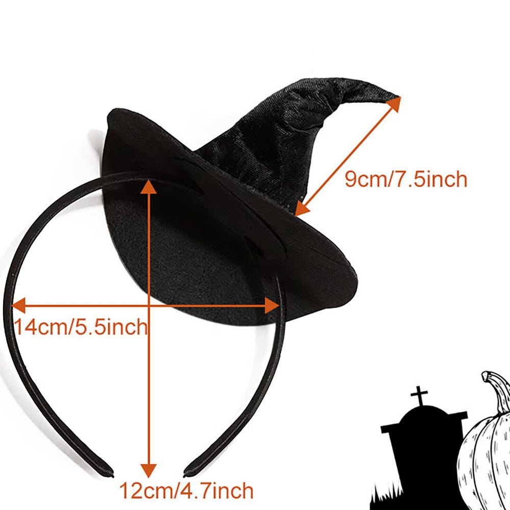 Black Velvet Mini Witch Hat Headband – Halloween Costume Accessory - ForBaysyAngel