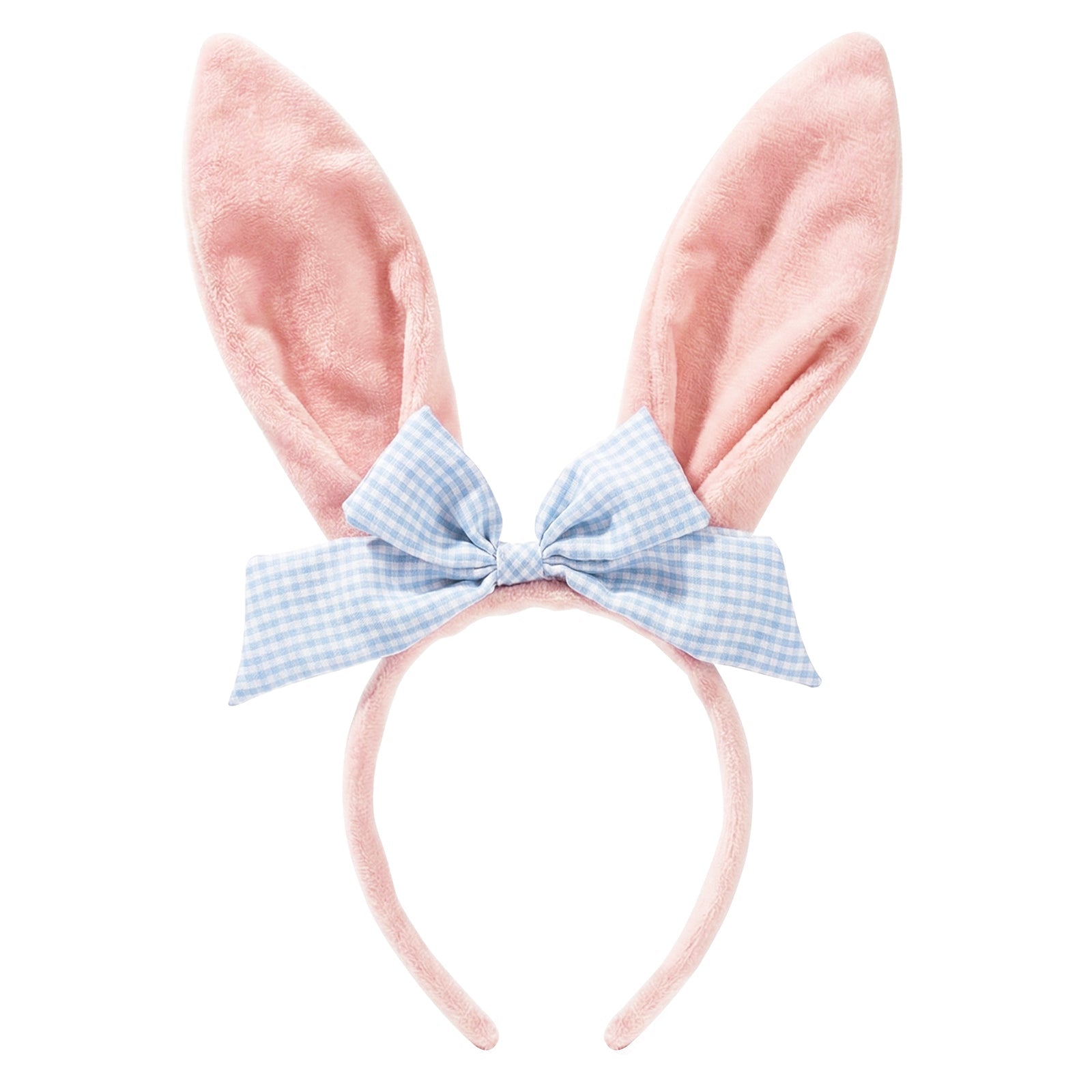 Classic Cottage Bunny Headband Velvet Ears with Bow - ForBaysyAngel