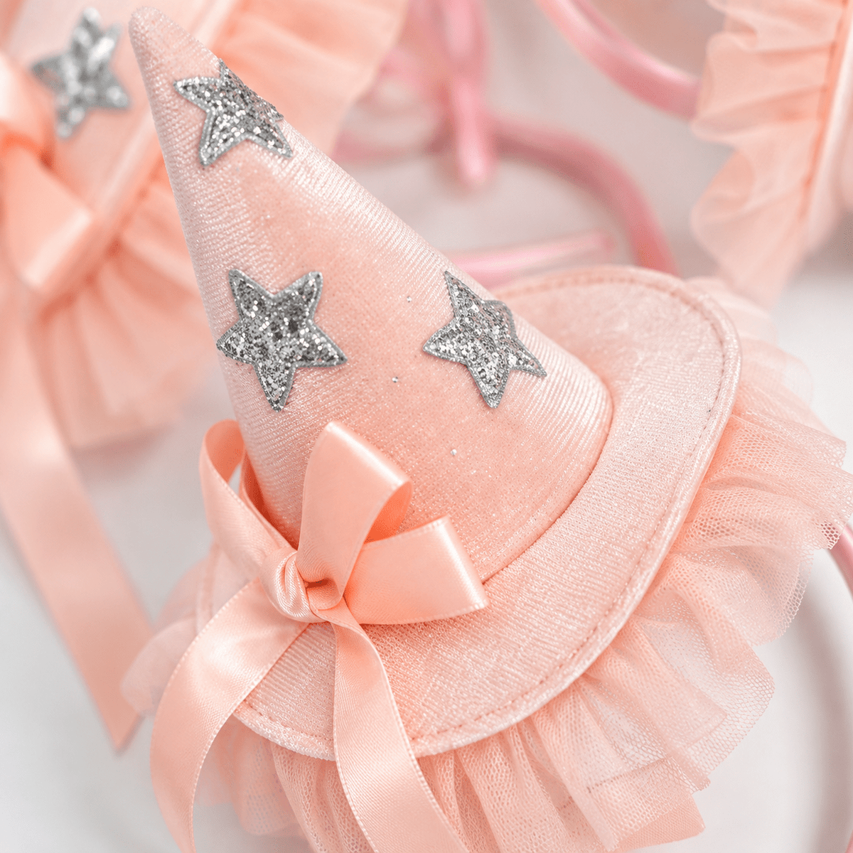 Glitter Witch Hat Headband for Girls Halloween Party Hat with Satin Bow - ForBaysyAngel