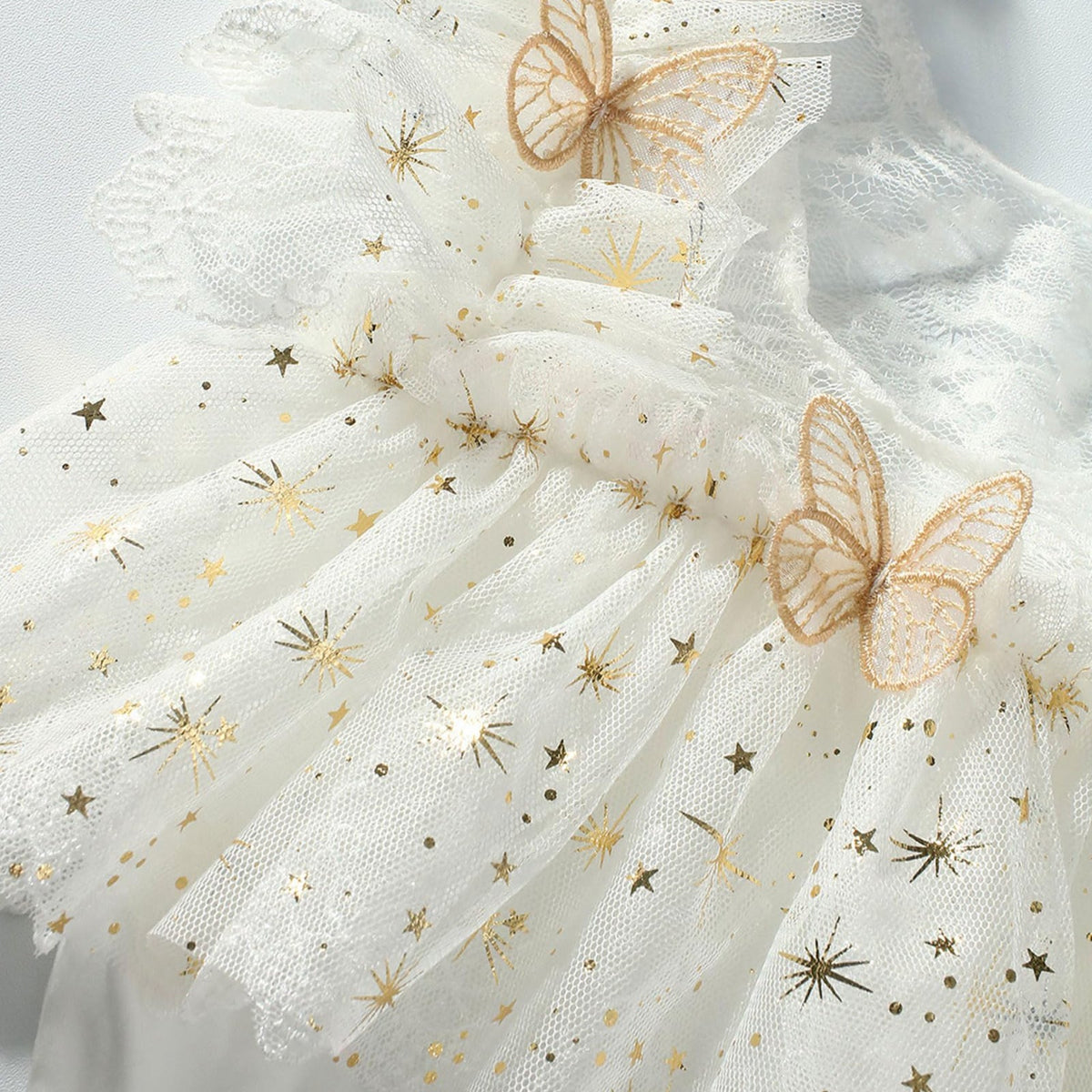 Newborn Girls Photography Prop Outfit - Butterfly Tulle Lace Romper with Headband - ForBaysyAngel