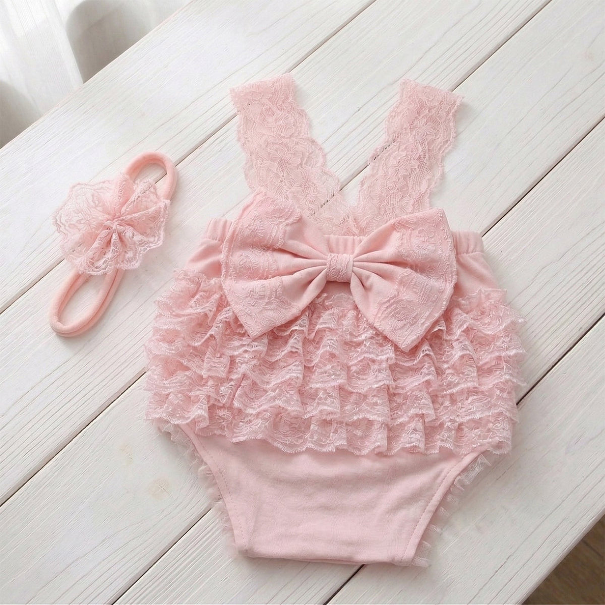 Newborn Photography Outfit Girl Lace Romper Infant Tutu Dress - ForBaysyAngel