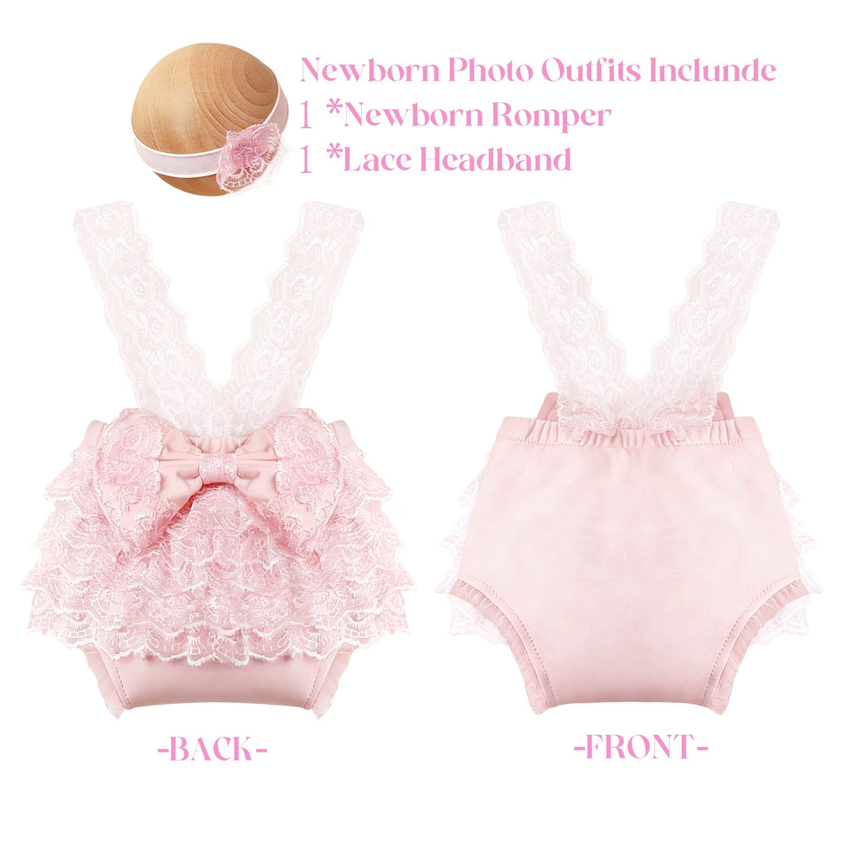 Newborn Photography Outfit Girl Lace Romper Infant Tutu Dress - ForBaysyAngel
