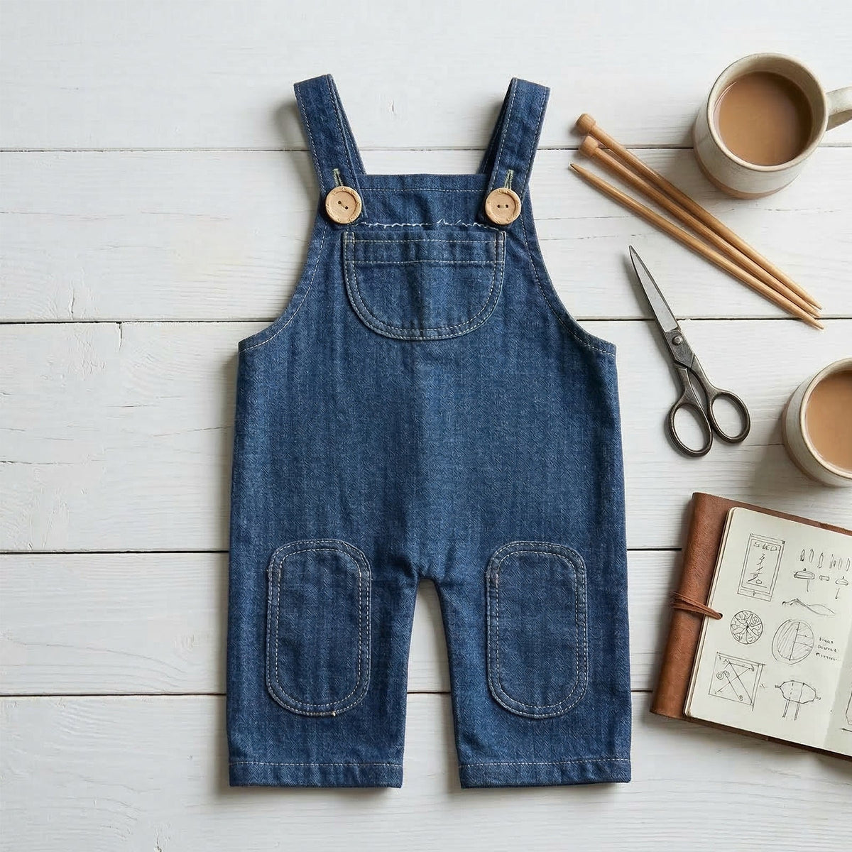 Newborn Photography Props Denim Overalls Set, Baby Photo Shoot Outfits Cowboy Costume - ForBaysyAngel