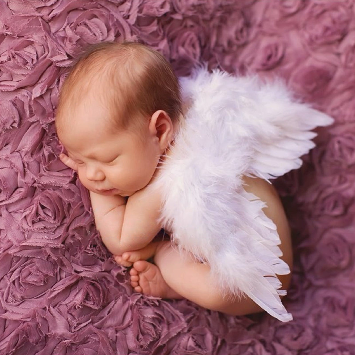Newborn Photography Props Photoshoot Costume Feather Angel Wings with Fluffy Halo Newborn Pocture Outfit - ForBaysyAngel