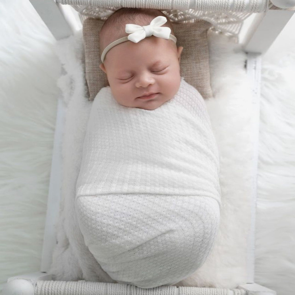Newborn Photography Waffle Wrap (59" x 15") Newborn Photography Props for Baby Boys and Girls - ForBaysyAngel