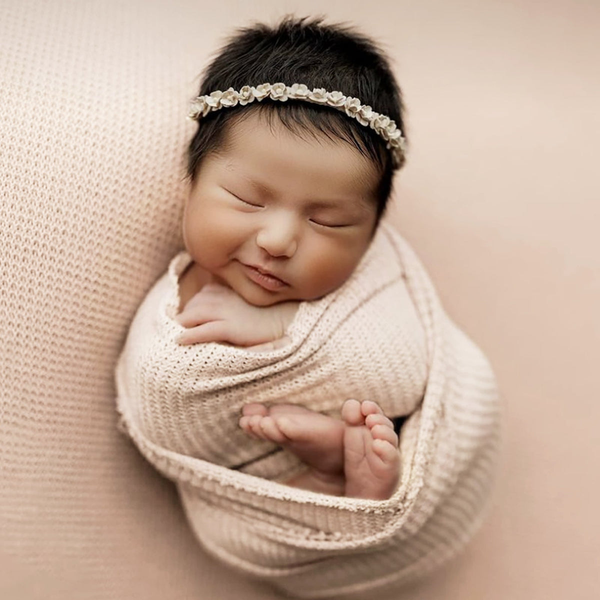 Newborn Photography Waffle Wrap (59" x 15") Newborn Photography Props for Baby Boys and Girls - ForBaysyAngel