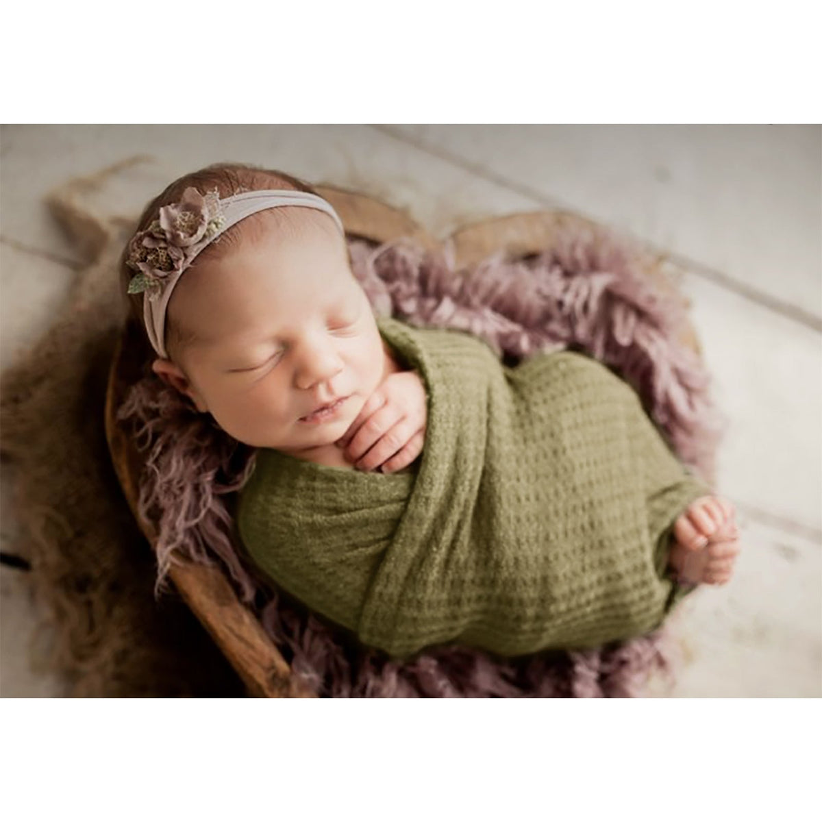 Newborn Photography Waffle Wrap (59" x 15") Newborn Photography Props for Baby Boys and Girls - ForBaysyAngel