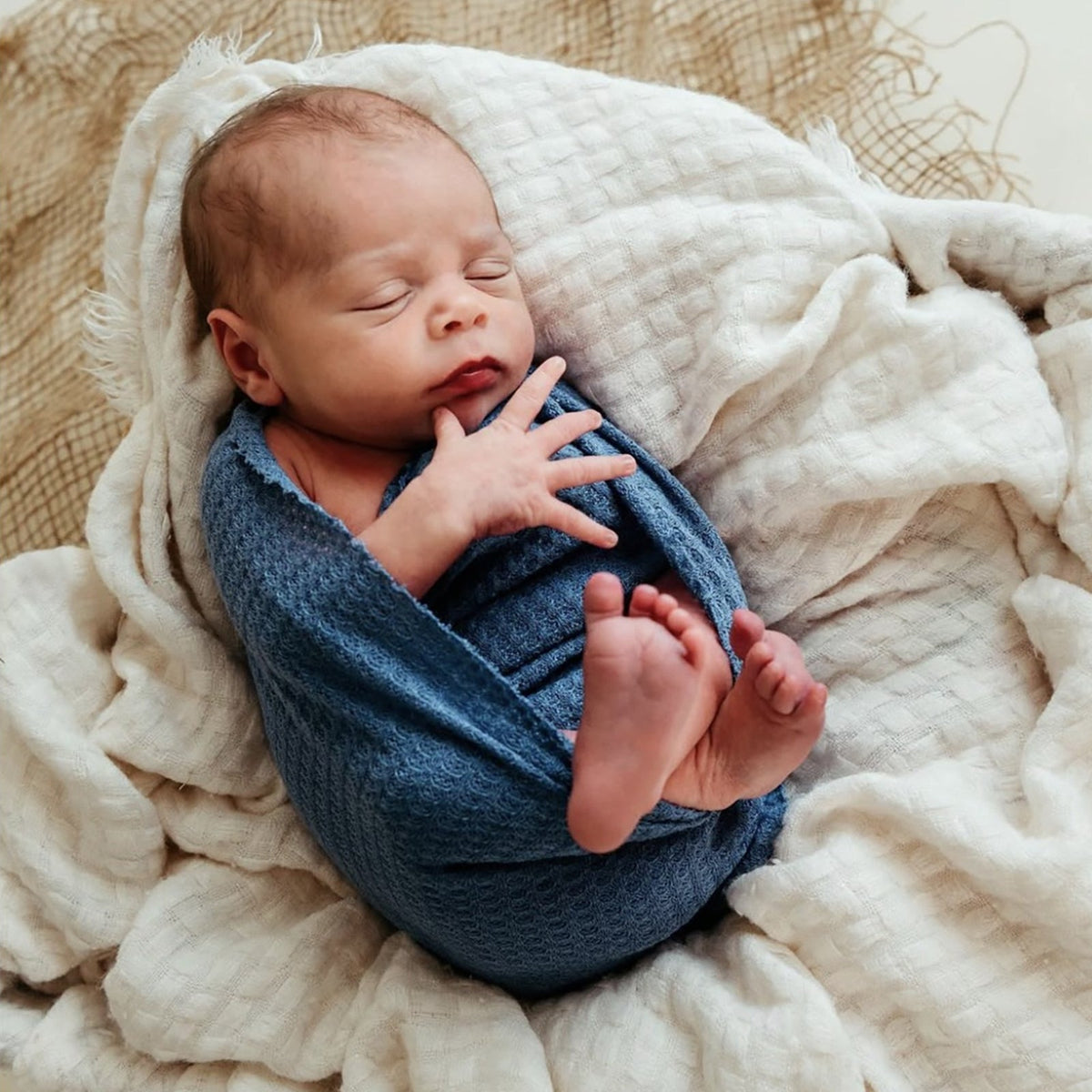 Newborn Photography Waffle Wrap (59" x 15") Newborn Photography Props for Baby Boys and Girls - ForBaysyAngel