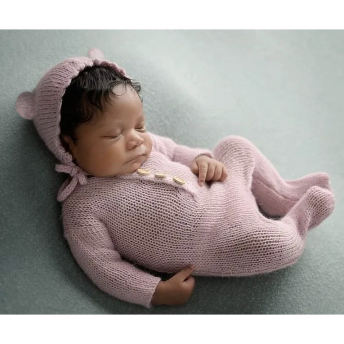 Newborn Teddy Bear Photography Outfit Romper & Hat - ForBaysyAngel