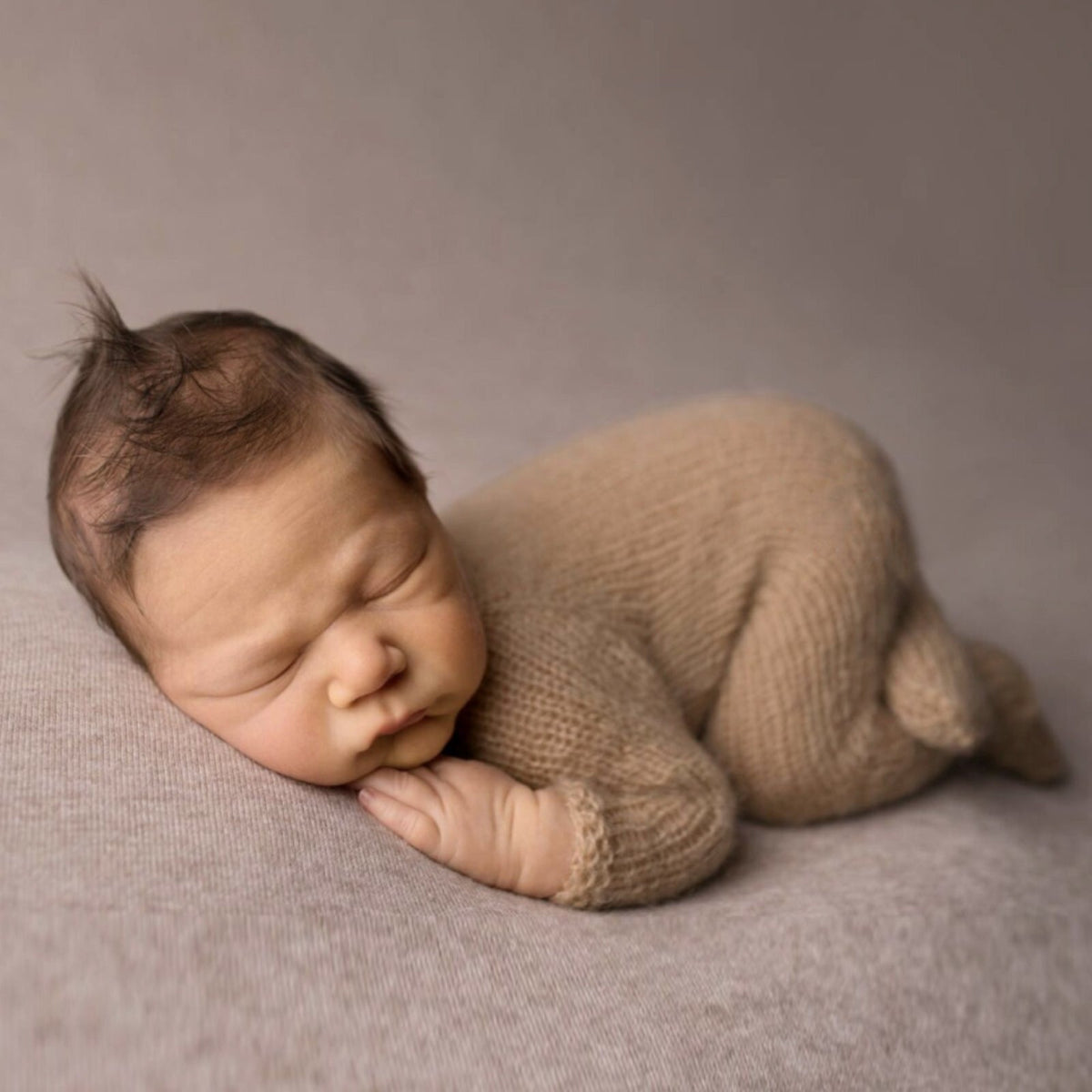 Newborn Teddy Bear Photography Outfit Romper & Hat - ForBaysyAngel
