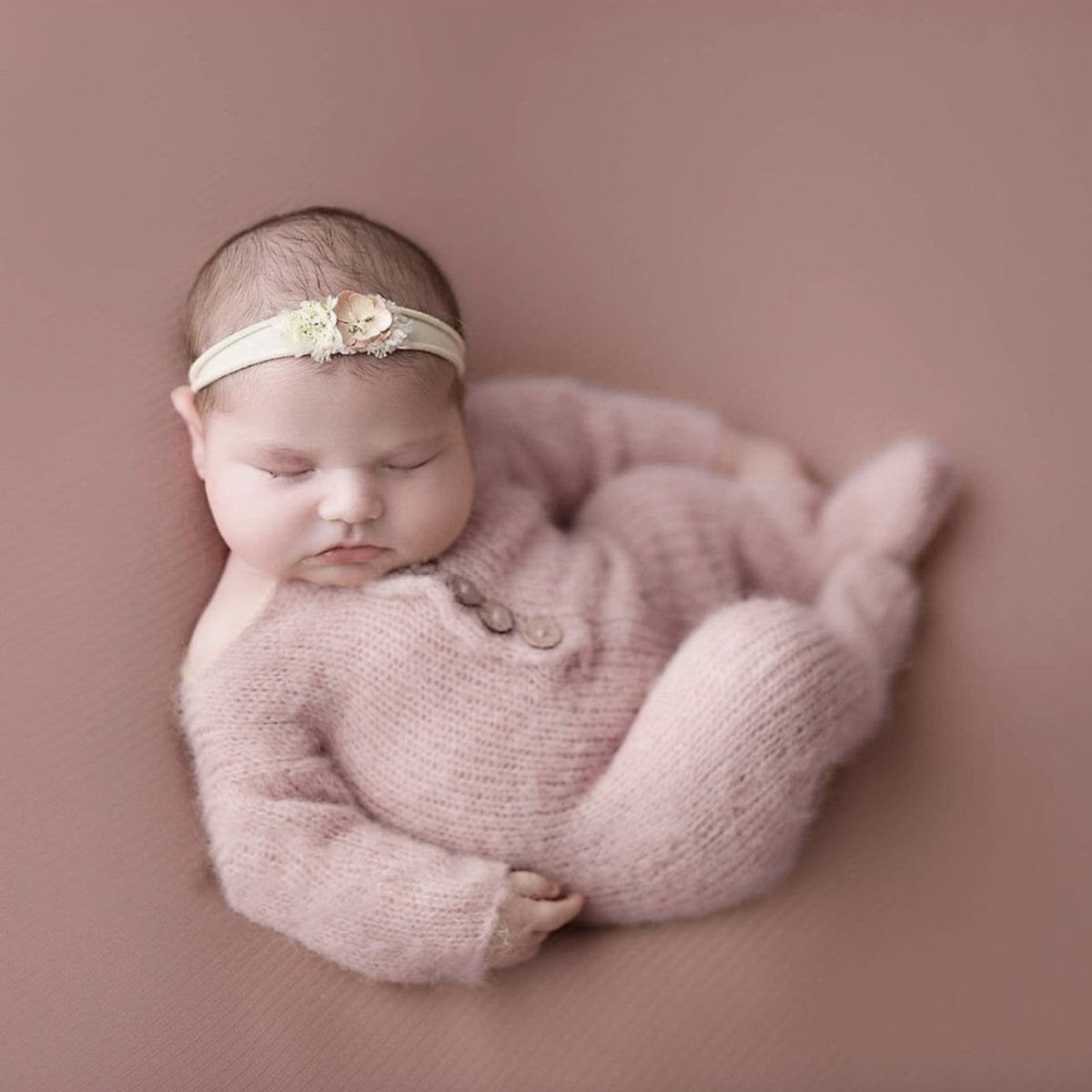 Newborn Teddy Bear Photography Outfit Romper & Hat - ForBaysyAngel