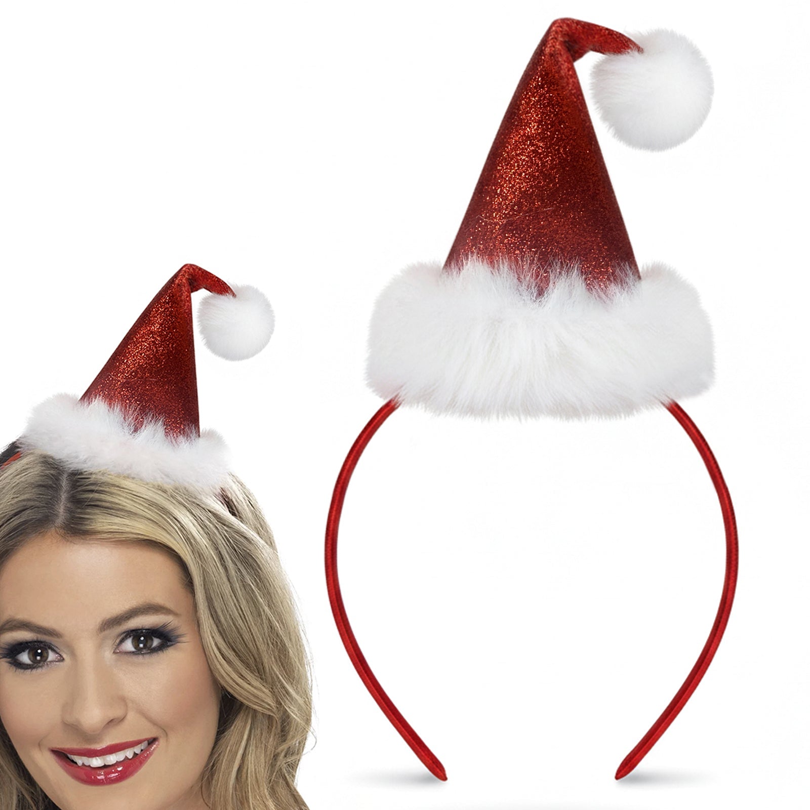  Santa Hat/Xmas Tree Headband For Women CHristmas Headbands Hairloop For Christmas Party Decoration Headwear - ForBaysyAngel