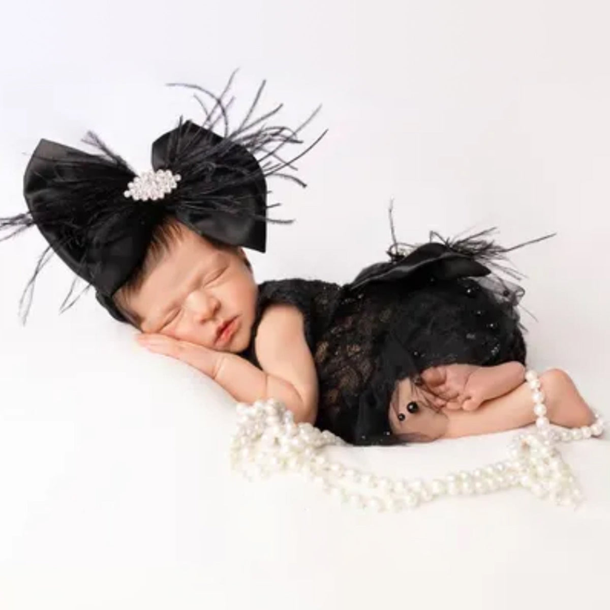 Vintage Newborn Lace Photography Romper & Headband Set - ForBaysyAngel