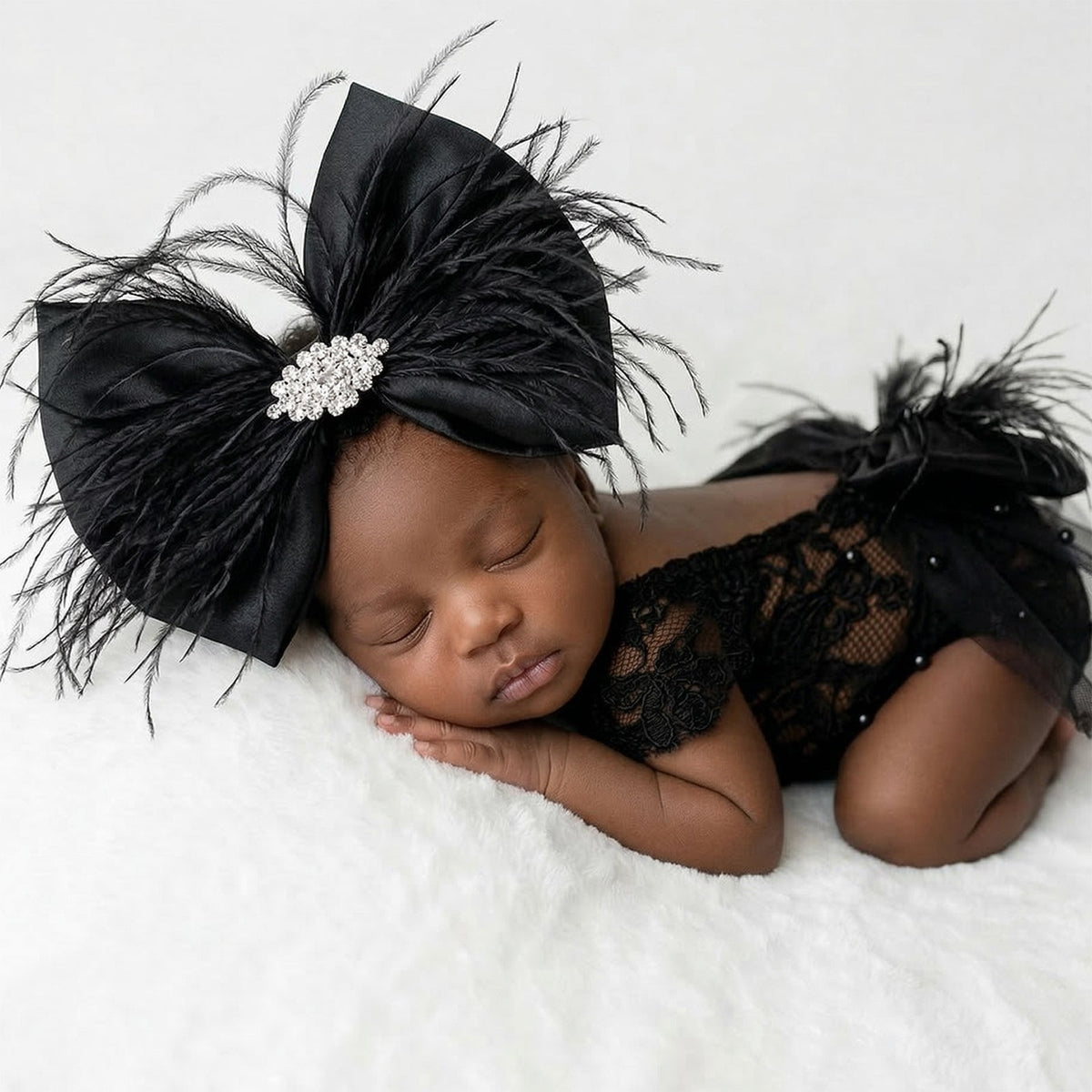 Vintage Newborn Lace Photography Romper & Headband Set - ForBaysyAngel
