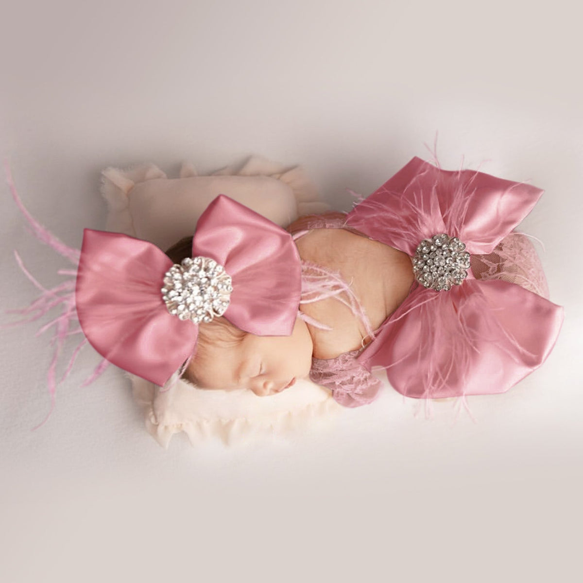 Vintage Newborn Lace Photography Romper & Headband Set - ForBaysyAngel