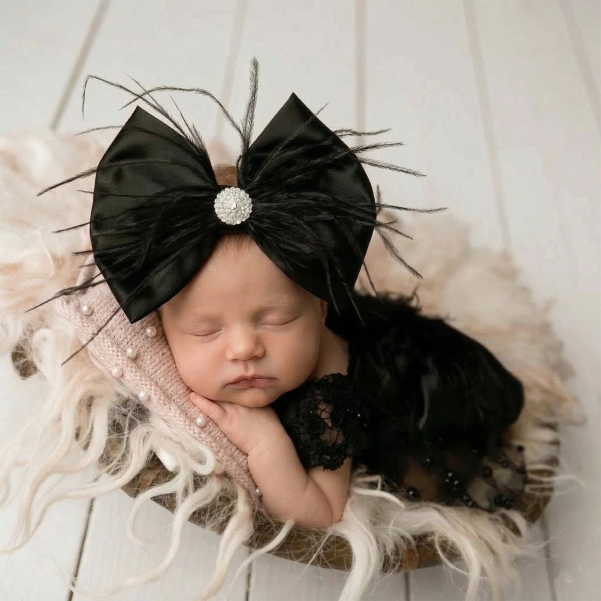 Vintage Newborn Lace Photography Romper & Headband Set - ForBaysyAngel