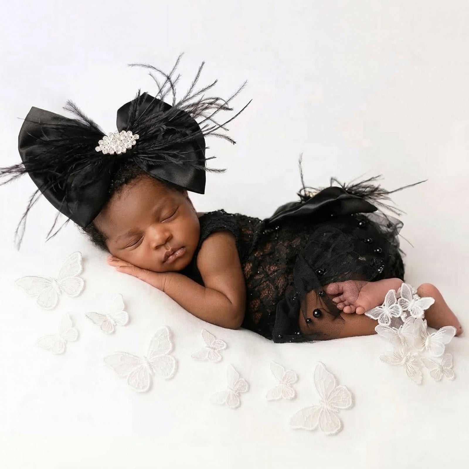 Vintage Newborn Lace Photography Romper & Headband Set - ForBaysyAngel