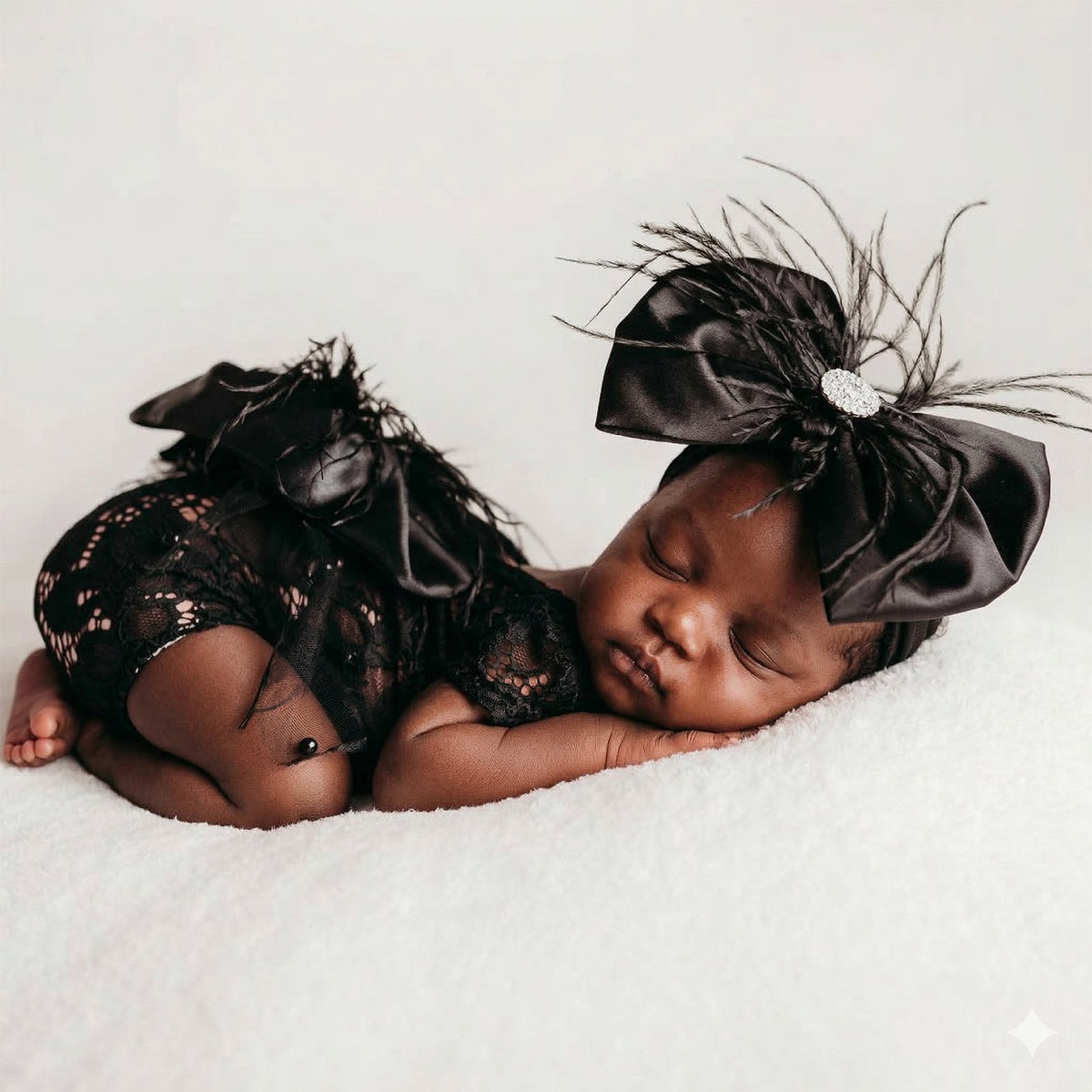 Vintage Newborn Lace Photography Romper & Headband Set - ForBaysyAngel