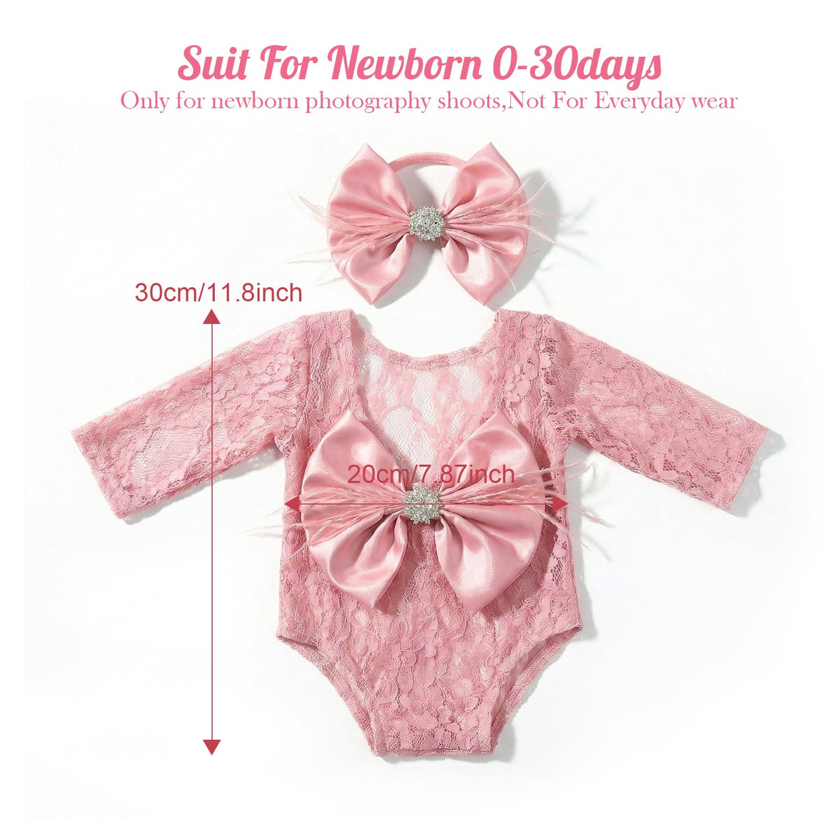 Vintage Newborn Lace Photography Romper & Headband Set - ForBaysyAngel